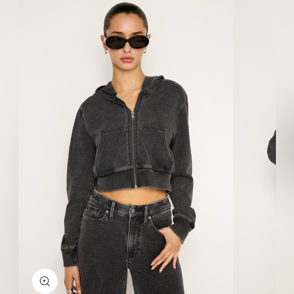 JEANIUS CROPPED ZIP HOODIE